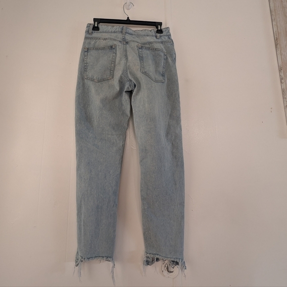 Refuge Light Blue Distressed Women Mom Jeans - Picture 3 of 6